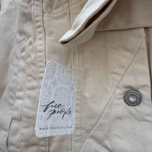 NWT Free People We The Free Women's Rumors Denim Jacket Ivory Size XS - Picture 7 of 8